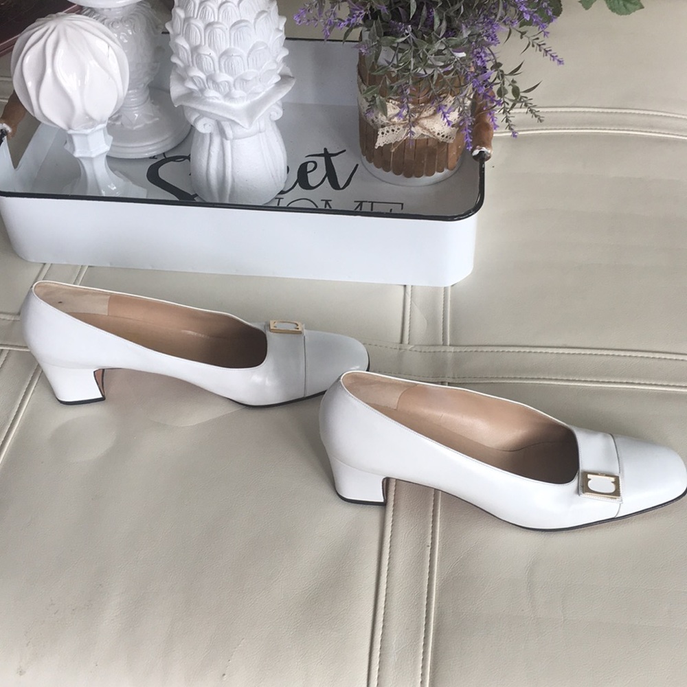 Ferragamo white shoes